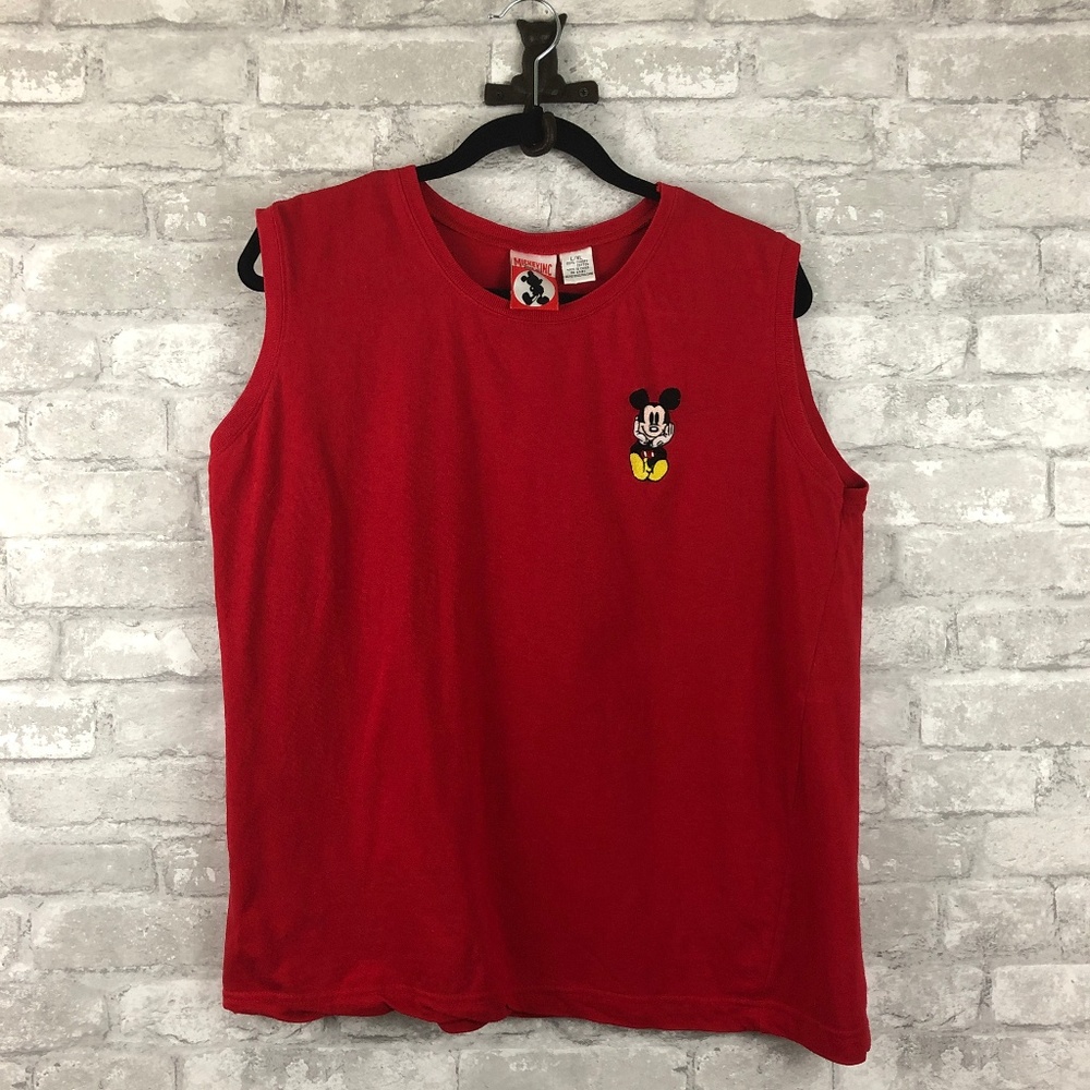 VINTAGE Mickey Inc Red Embroidered Tank
